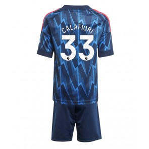 Arsenal Riccardo Calafiori #33 Replika Babytøj Udebanesæt Børn 2025-26 Kortærmet (+ Korte bukser)